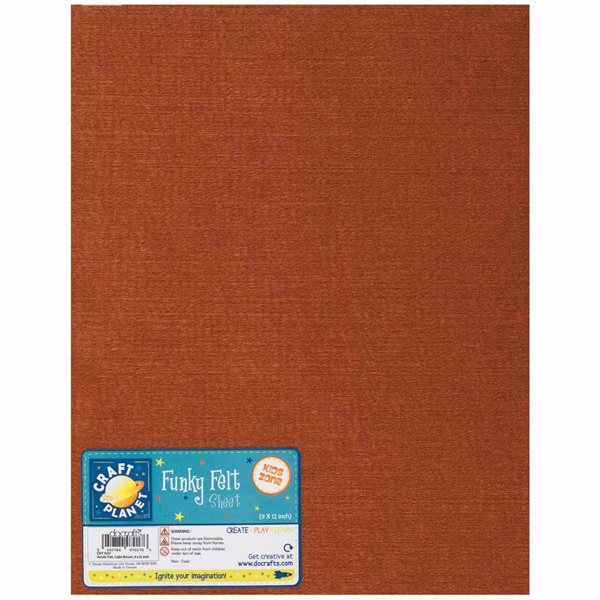 Filc 1,5mm 22x30cm (1ks) světle hnědý