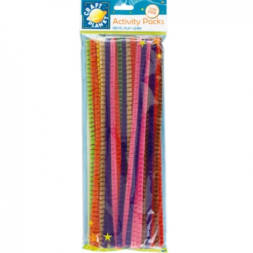 Chlupaté modelovací drátky barevné, pruhované (50ks)
