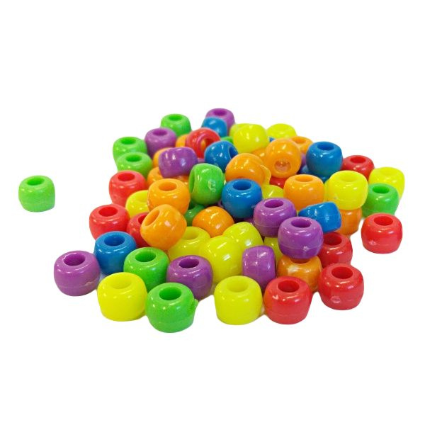 Plastové korálky navlékací (500ks) neonové (140g)