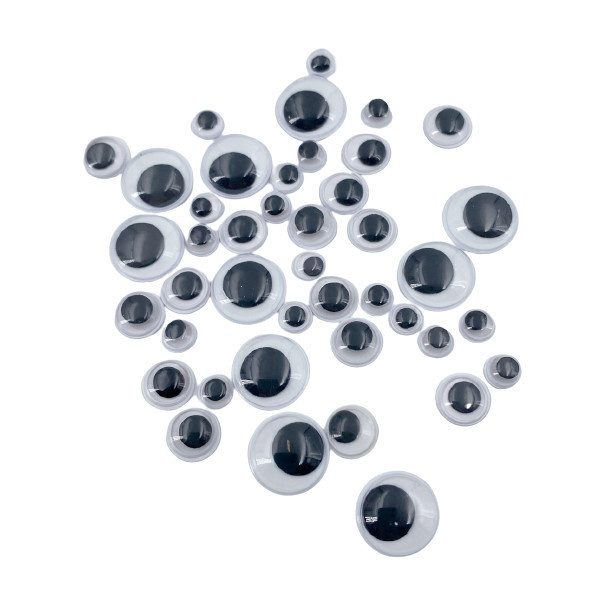 Dekorační pohyblivé oči kulaté samolepicí (40ks)