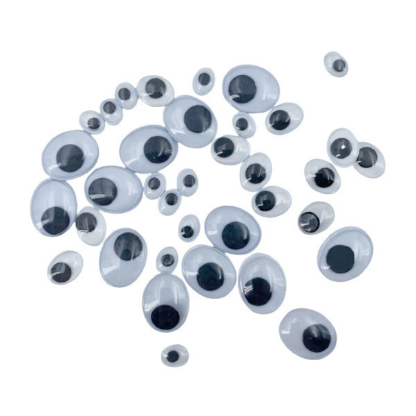 Dekorační pohyblivé oči oválné samolepicí (36ks)