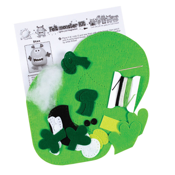Sada na šití z filcu zelená příšerka Monster Stax