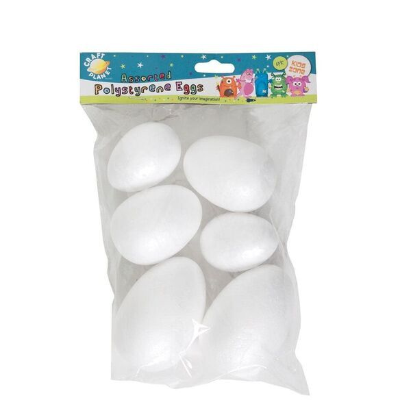 Docrafts Polystyrenová vajíčka 6 ks, mix velikostí
