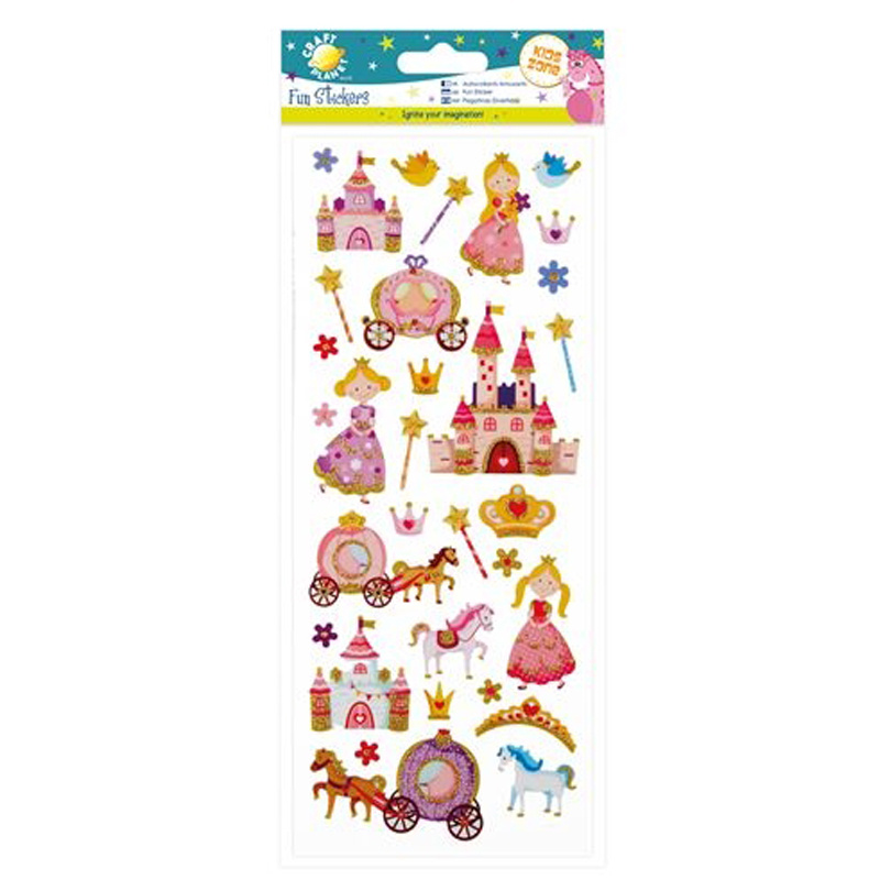 Samolepky třpytivé 10x23cm - Princezny