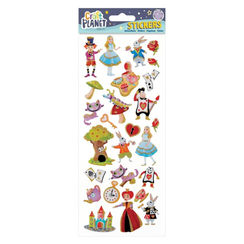 Samolepky třpytivé 10x23cm - Alenka v říši divů