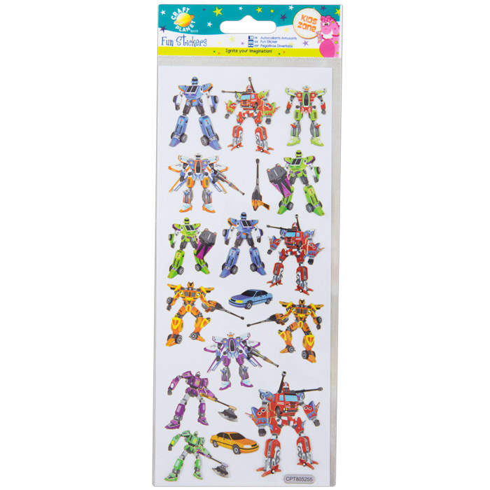 Samolepky třpytivé 10x23cm - Roboti