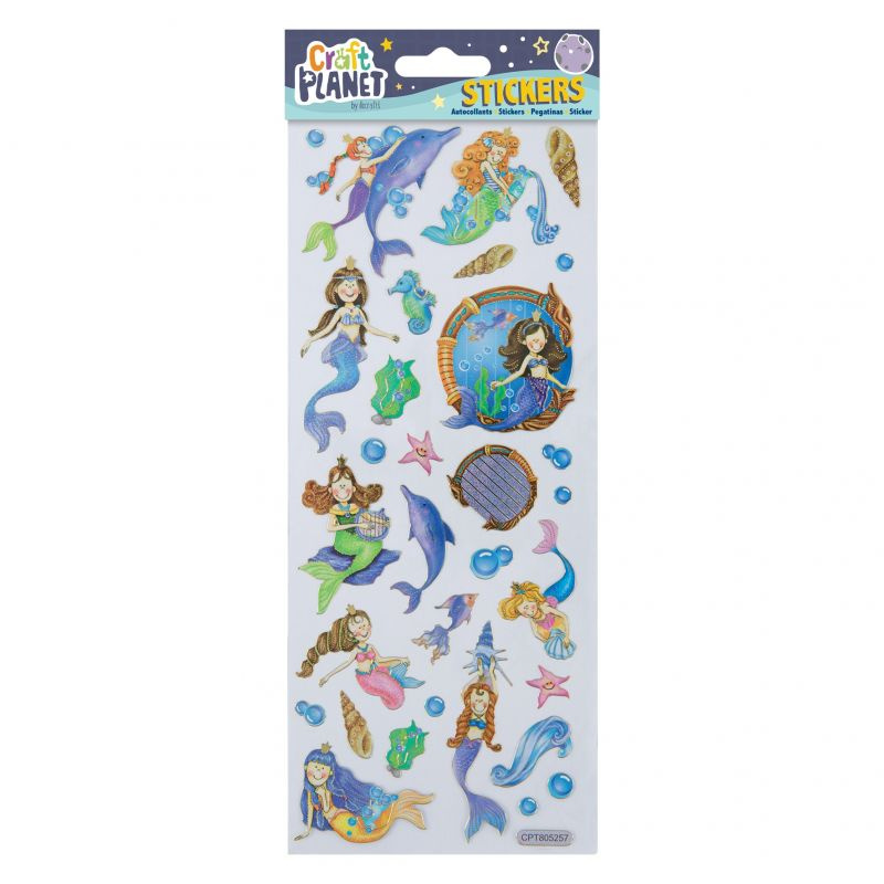 Samolepky třpytivé 10x23cm - Mořská víla