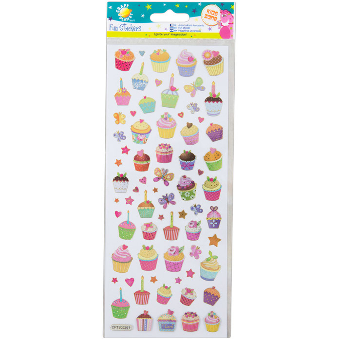 Samolepky třpytivé 10x23cm - Dortíčky