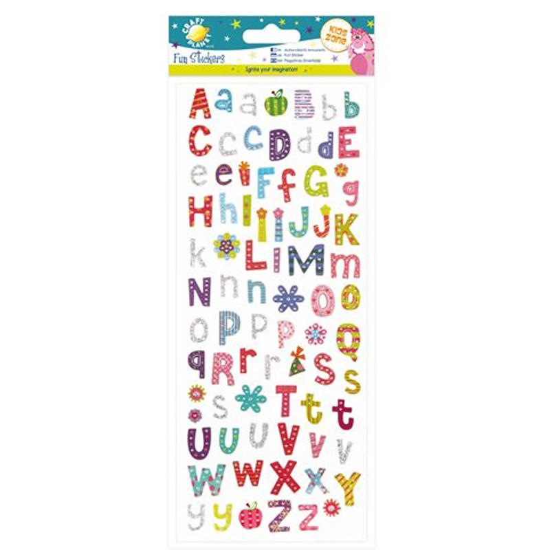 Samolepky třpytivé 10x23cm - Zábavná abeceda