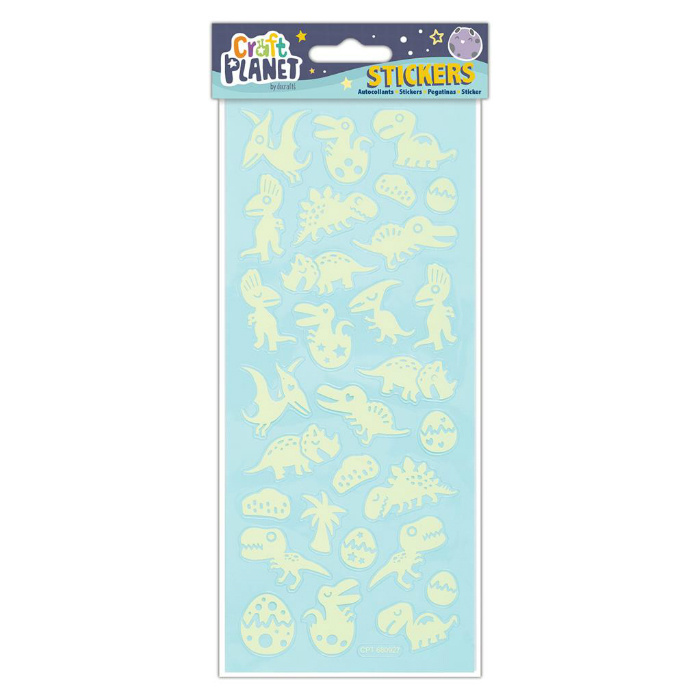 Samolepky svítící ve tmě 10x23cm Dinasouři