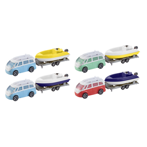 Alltoys Teamsterz karavan s přívěsem a lodí