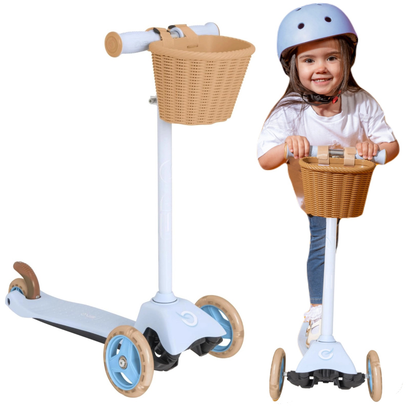 EVO dětská tříkolová koloběžka s košíkem Mini Cruiser modrá