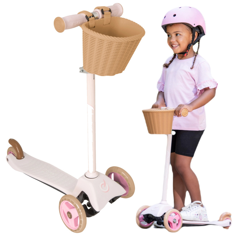 EVO dětská tříkolová koloběžka s košíkem Mini Cruiser růžová