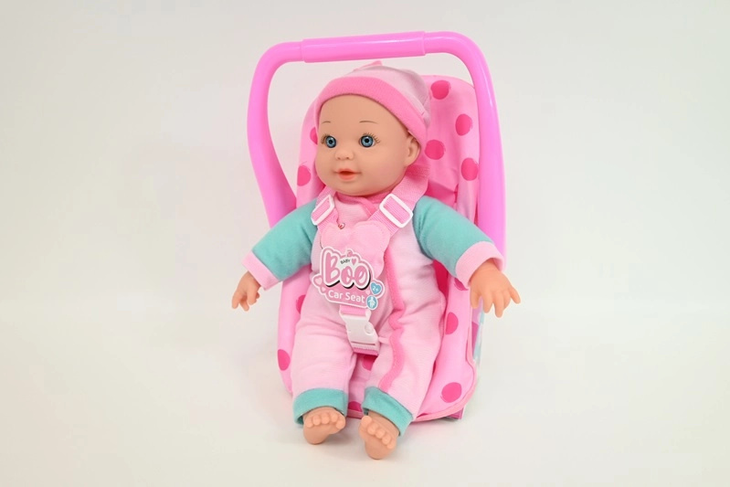 Babyboo panenka se zvuky 28 cm s nosítkem