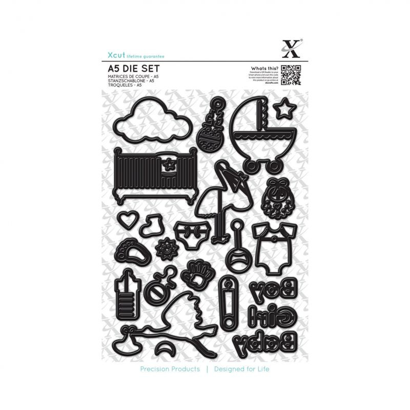 Oblečky a hračky pro miminko - vyřezávací kovové šablony Xcut (23ks)