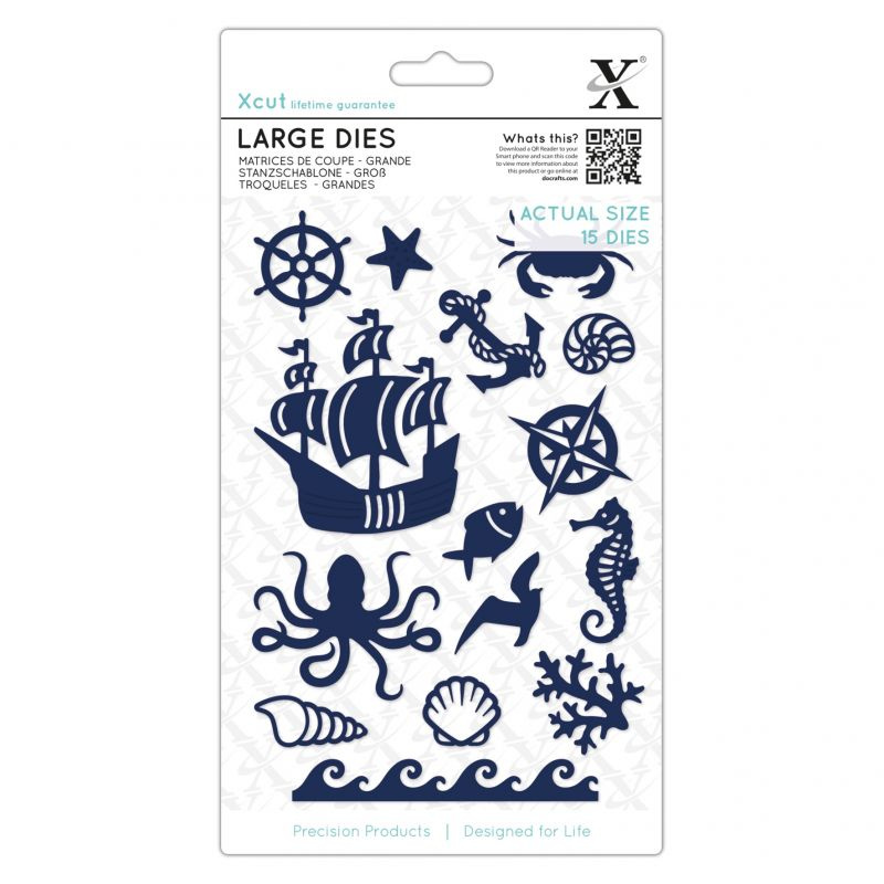 Oceán - vyřezávací a embosovací kovové šablony Xcut (15ks)