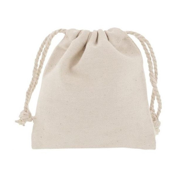 Plátěný sáček se stahovacími šnůrkami natural 8x8cm (5ks)