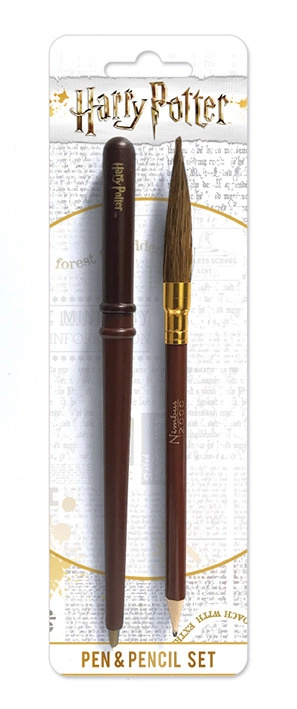 CurePink SR72540 Harry Potter Wand & Broom propiska a tužka 7 x 23 cm
