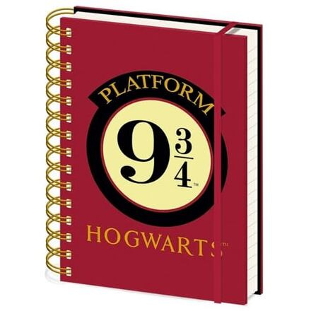 CurePink Poznámkový A5 blok Harry Potter: Platform 9 3/4 14,8 x 21 cm SR73234
