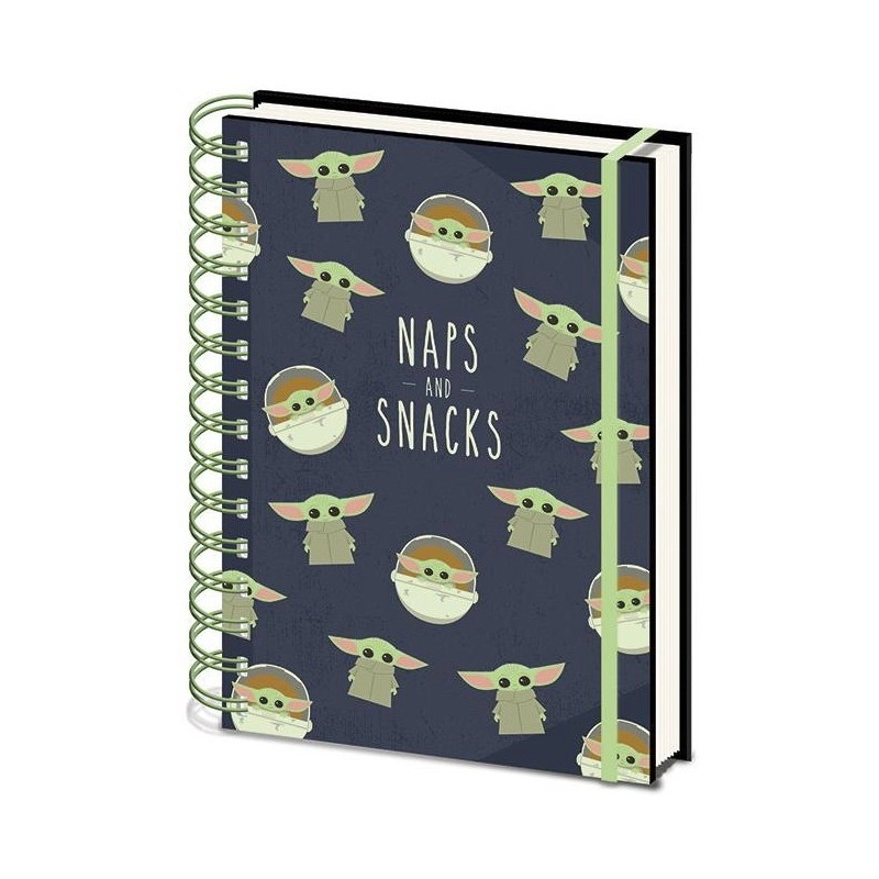 CurePink Blok s kroužkovou vazbou Star Wars Hvězdné války: Snack And Naps A5 21 x 14,8 cm SR73254