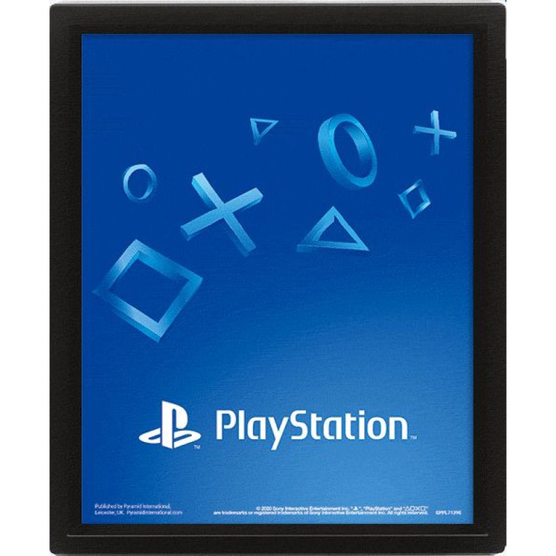 CurePink Proměňovací 3D obrázek Playstation: Shapes (26 x 20 cm)
