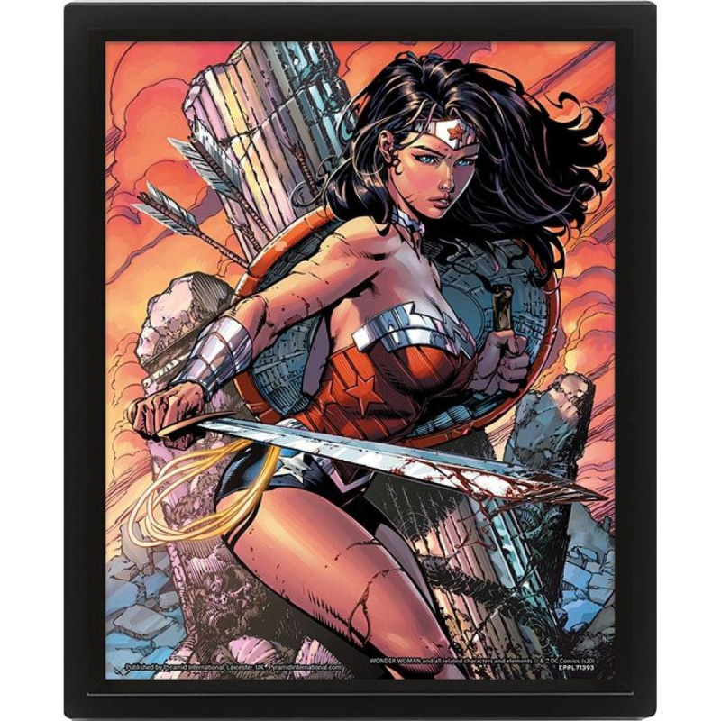 3D obraz Wonder Woman Battle