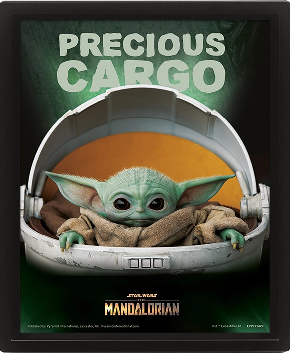 Star Wars : Mandalorian Precious Cargo - 3D Obraz s rámem 3D Obraz (s rámem)