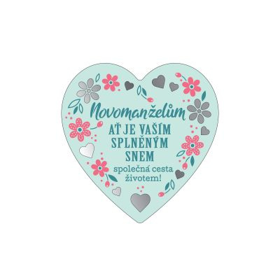 Plaketka srdce - Novomanželům Albi