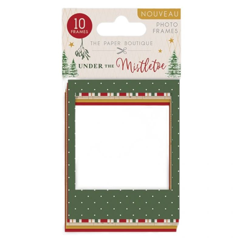 Papírové rámečky na fotografie Under the Mistletoe mix barev (10ks)