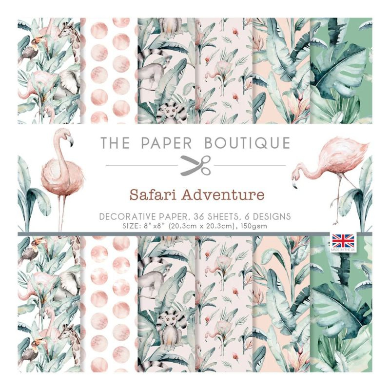 Sada jednostranných papírů 20,3x20,3cm (36ks) - Safari Adventure