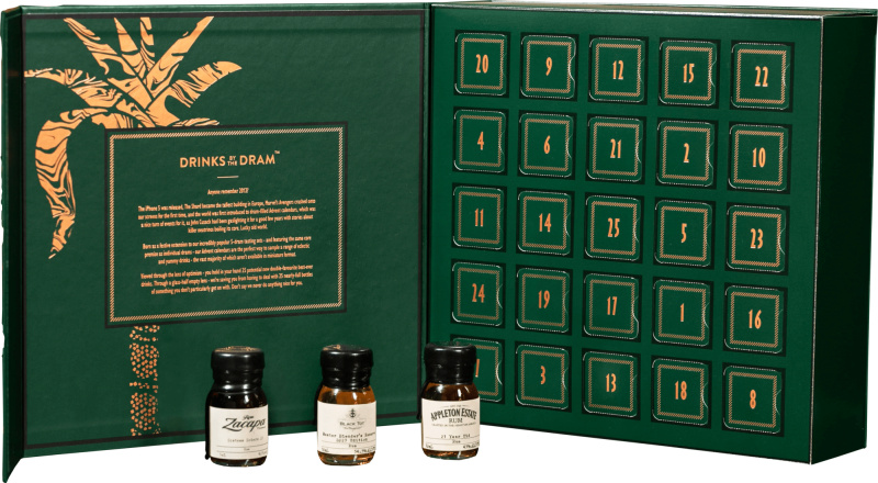Drinks by The Dram The Rum Advent Calendar 2025 25x0,03l 45,5% 0,75l (dárkové balení kazeta)