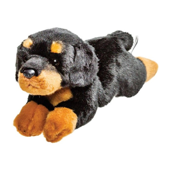 Plyšový pes Rottweiler – realistický odpočívající