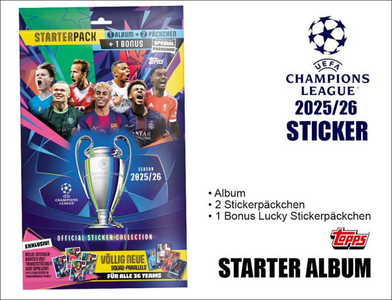 Fotbalové samolepky Topps Champions League 2026 Multipack