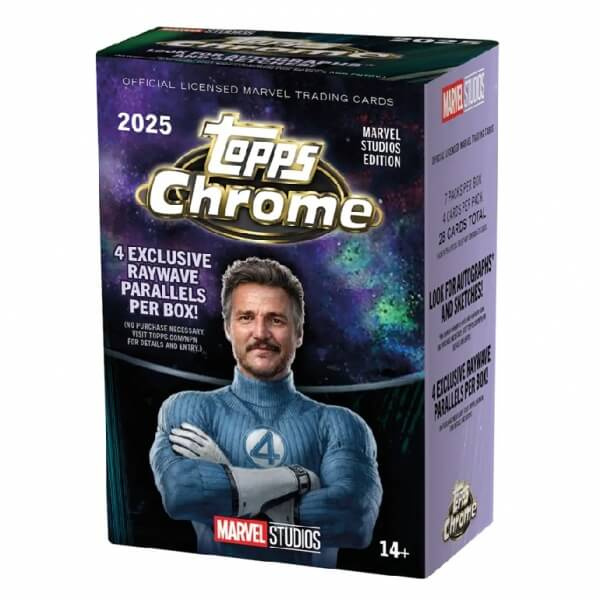 Sběratelské karty Topps 2025 Marvel Studios Chrome Value Box