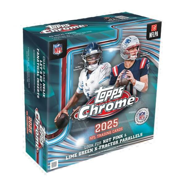 Sběratelské karty Topps 2025 Chrome Football - Mega Box