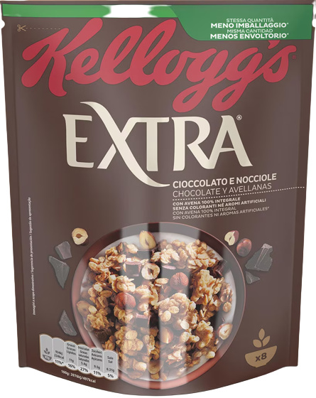 Kellogg's cereálie extra čokoláda s lískovými ořechy  375g
