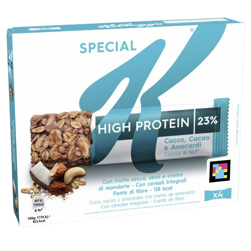 Kellogg's proteinová tyčinka kokos, kakao, kešu (Special K Barrette Protein cocco, cacao 4x28g) 112g
