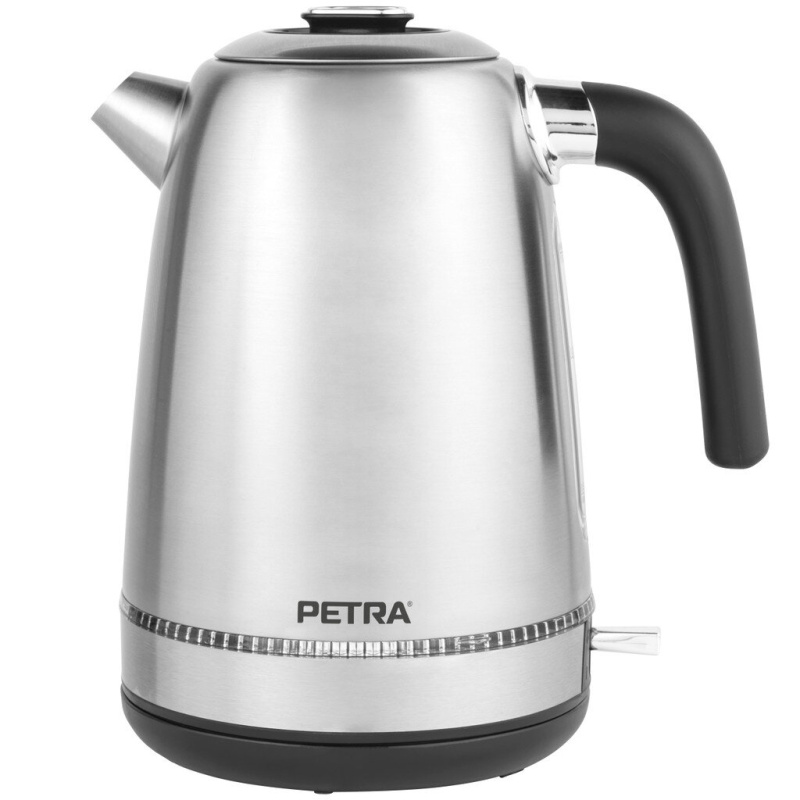 Stříbrná varná konvice 3000 W PETRA, 1,7 l stříbrná