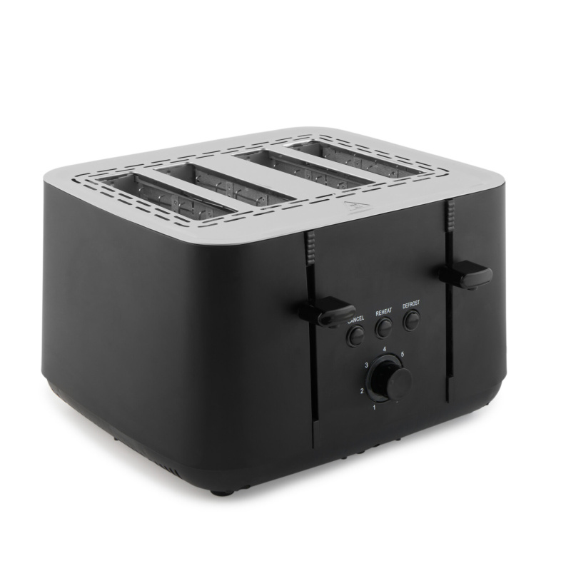 Topinkovač 1850 W PETRA, opékání a rozmrazování černá