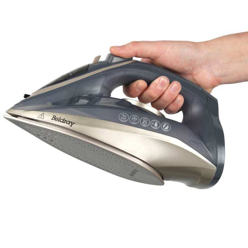 Napařovací žehlička Beldray 2600W, 140 g/min, akumulátorová šedá