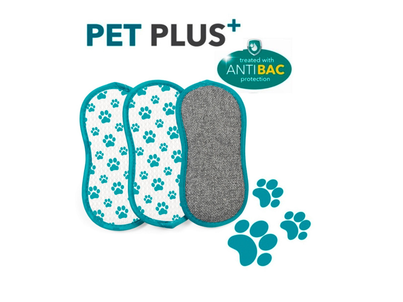 Beldray Kartáč na zvířecí chlupy / Sada čisticích houbiček, 3dílná (čisticí houbičky)