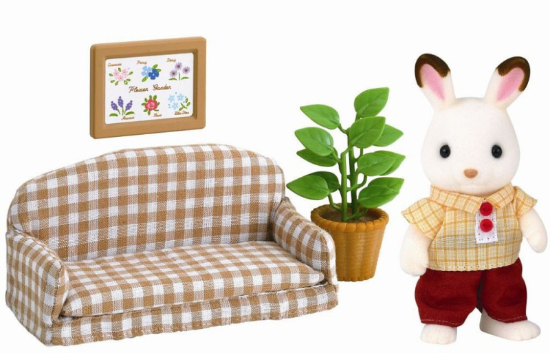 Sylvanian family Sylvanian Families 5013 Nábytek "chocolate" králíků - taťka na pohovce