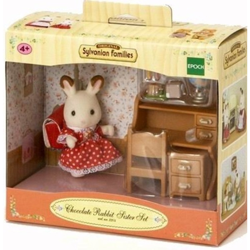 Sylvanian families 5016 sestřička čokoládových králíků u psacího stolu