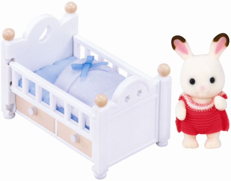 Sylvanian Families Nábytek "chocolate" králíků" - baby králík v postýlce