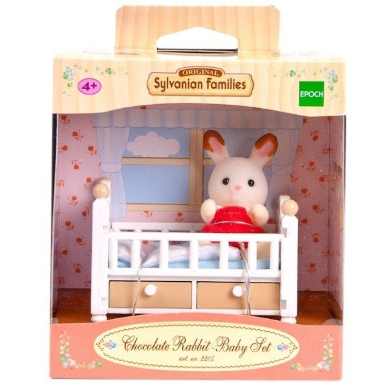 Sylvanian Families Nábytek "chocolate" králíků" - baby králík v postýlce