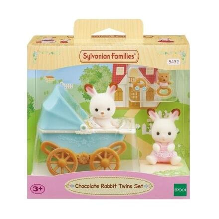 Sylvanian Families Dvojčata Chocolate králíků s kočárkem