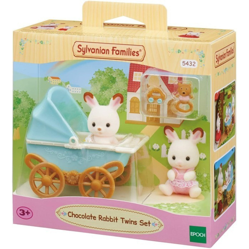 Sylvanian Families Dvojčata Chocolate králíků s kočárkem
