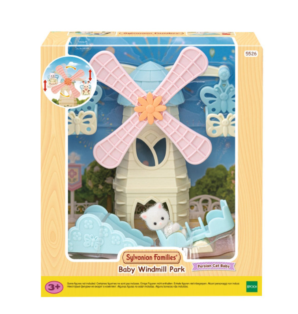 Sylvanian Families Zábavný park s větrným mlýnem a kotětem