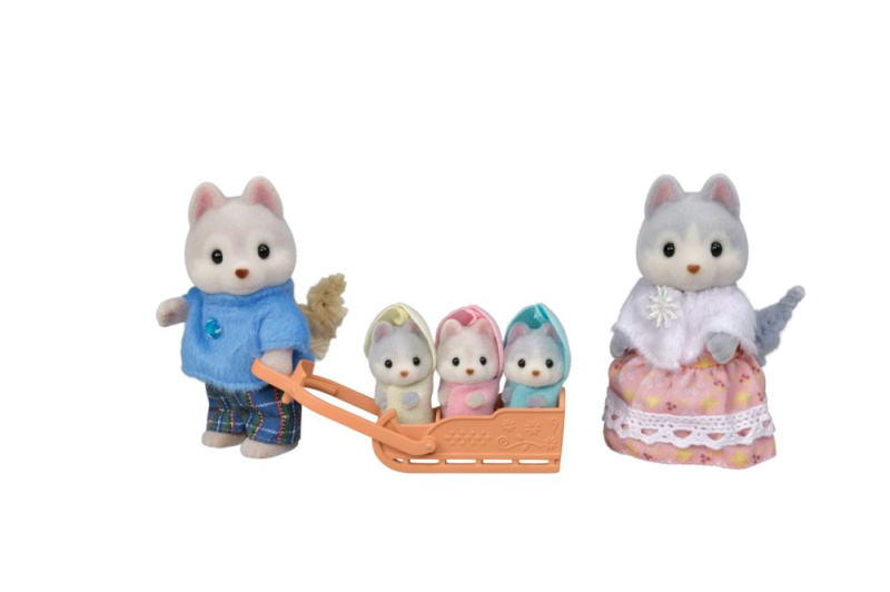 Sylvanian Families Rodina Husky s trojčaty