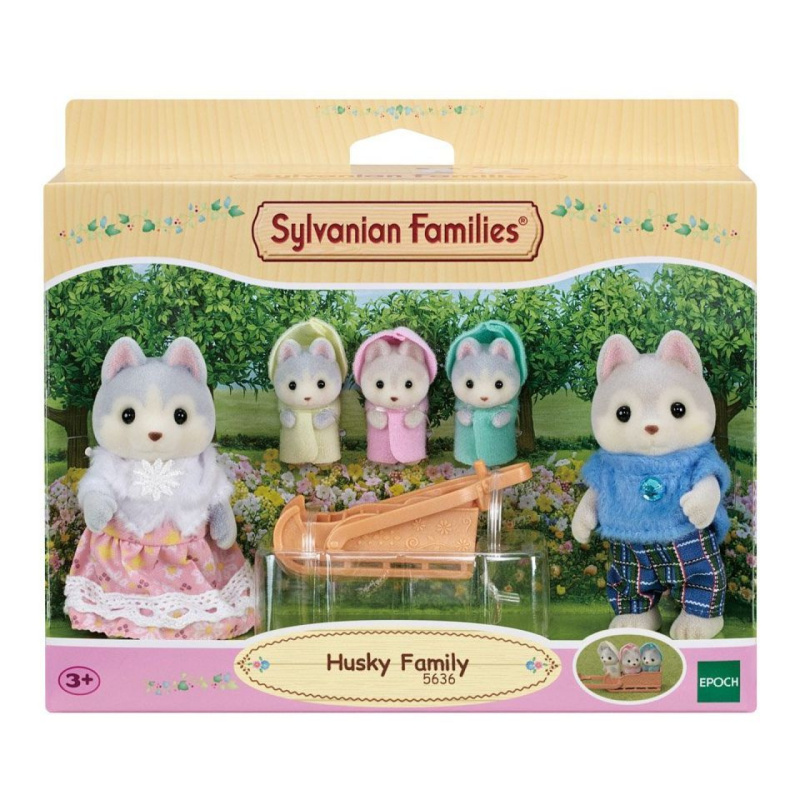 Sylvanian Families Rodina Husky s trojčaty